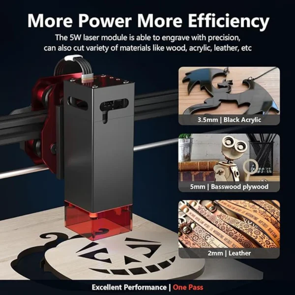 AlgoLaser DIY KIT 5W Laser Cutter Machine Logo Printer High Speed WIFI APP Laser Engraver and Cutter Kit Wood Carving Machin - Image 3