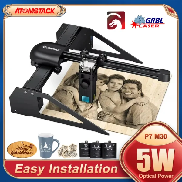 ATOMSTACK P7 Laser Engraving Machine 450nm 40W Metal Engraving Machine Cutting DIY Logo Marking for Wood Leather Acrylic Metal - Image 4