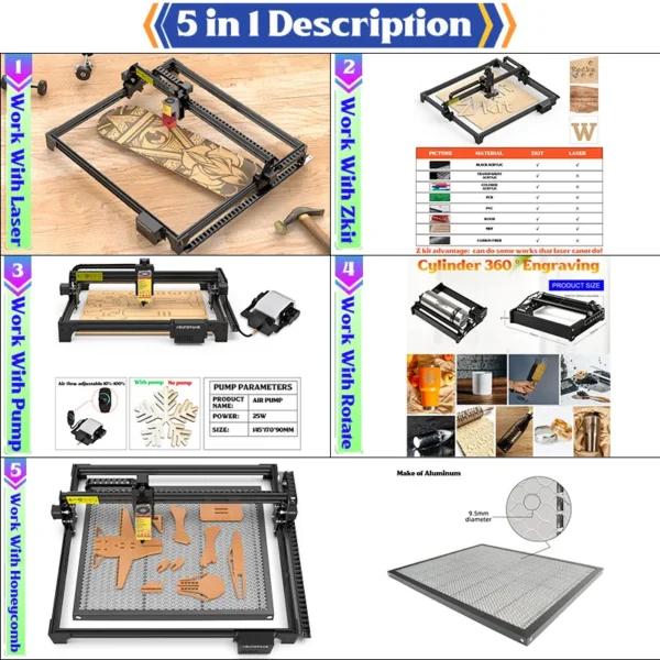 160w Laser Cutting And Engraving Machine Wood Printer Laser Engraving Machine For Metal Air Assist Pump 650x500MM - Image 2