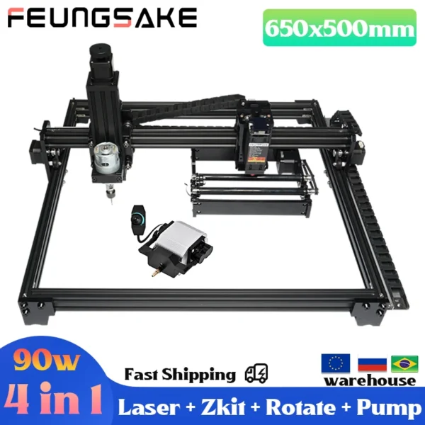Laser Engraver Machine 50W Air Assist Logo Mark 90W Laser Engraving Machine For Metal Cnc Wood Router Pump