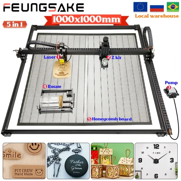 Cnc Laser Engraving Machine For wood Diy Logo Laser Engraver And Cutter Machine Honeycomb Table 1000*1000mm CNC Router