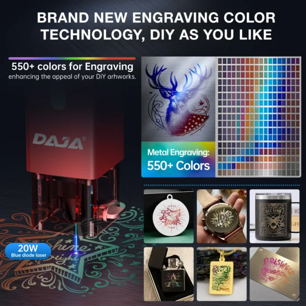 DAJA A6 Laser Engraver CNC Business Portable Fast Engraving Stainless Steel Wood Glass Paper Painted Metal Cut Wood Acrylic - Image 5