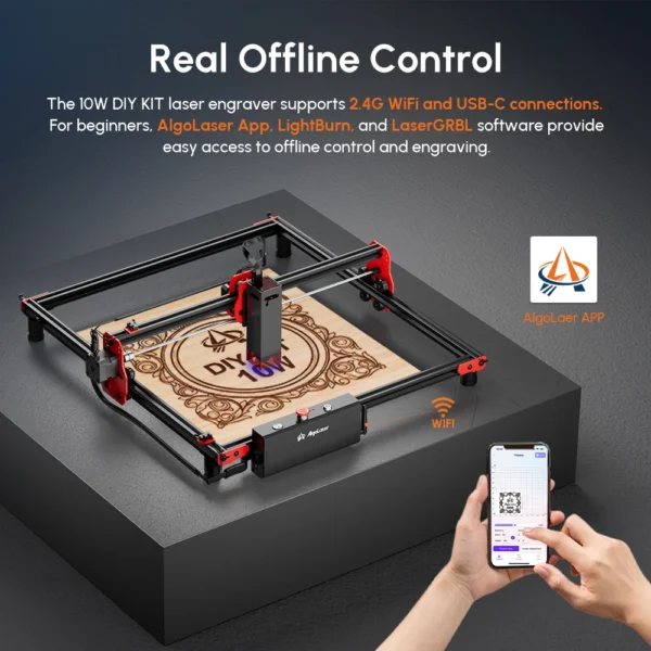 AlgoLaser Laser Cutter 400*400mm DIY KIT 5W 10W 20W Desktop Laser Engraver Plywood Cutting Machine for Personalized Gifts Tools - Image 2
