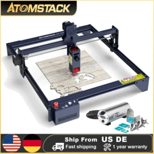 AtomStack A5 M50 40W Laser Engraver Cutter 5.5W Laser Power DIY Engraving Machine For Wood Metal Acrylic Leather 410*400mm