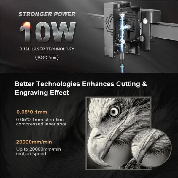 Ortur Laser Master 2 ProS2 40*40cm Table Lase Engraver Cutter For Woodworking Powerful Wood Metal CNC Engraving Cutting Machine - Image 5
