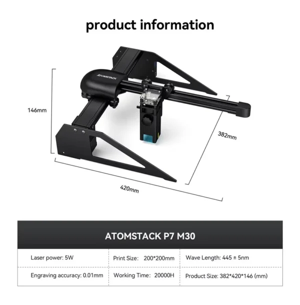 ATOMSTACK P7 Laser Engraving Machine 450nm 40W Metal Engraving Machine Cutting DIY Logo Marking for Wood Leather Acrylic Metal - Image 5