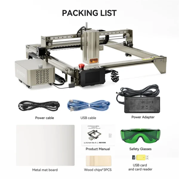 AtomStack S40 Pro 24W/48W Laser Engraver Cutter with Dual Pump Auto Air Assist 210W Wood Metal Acrylic Stainless Steel Engraving - Image 2