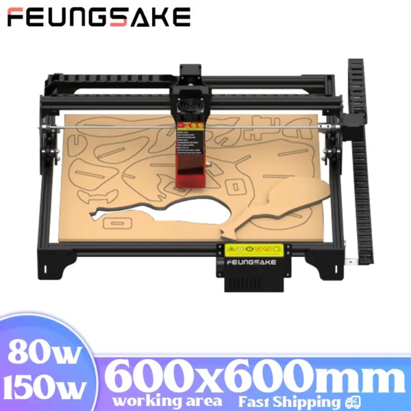 150W Laser Engraving And Cutting Machine 80w Work Area 600x600mm DIY LOGO Marking Laser Engraver For Wood Cutting Cutter
