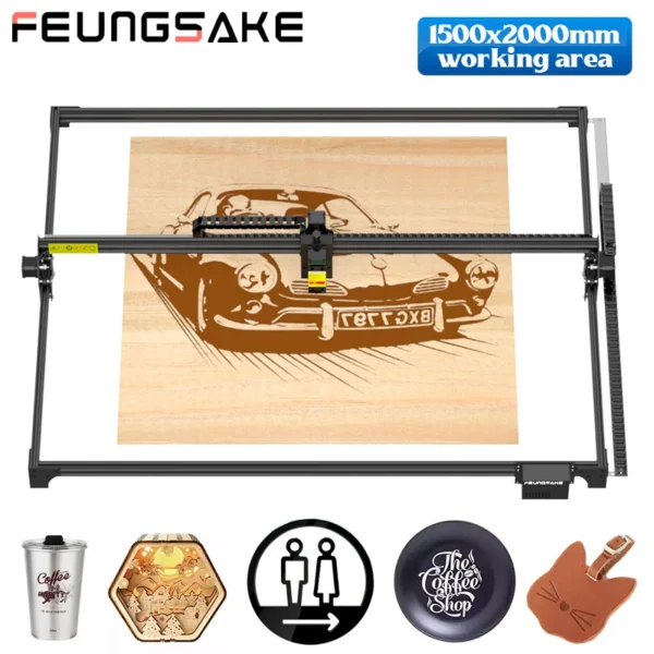 Feungsake Laser Cut And Engraving Wood Cutter And Engraver Metal Laser Engraver For Glass 1500*2000Mm Work Area
