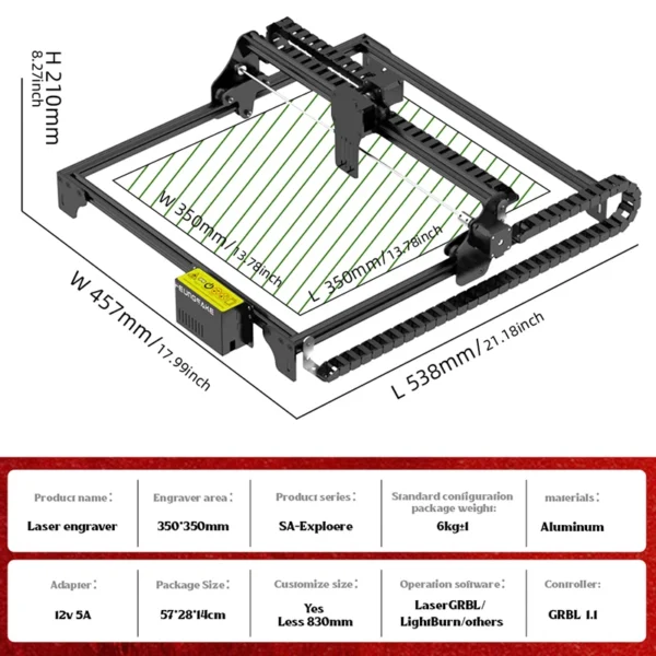 Laser Engraver Frame Only Grbl Controller Laser Cutting Machine For Wood Printer Cutter Working Area 350*350Mm - Image 2