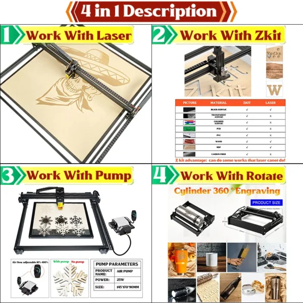 90w laser engraver machine for wood laser printer engraving cnc machine for metal CNC Wood Router 150x150cm - Image 2