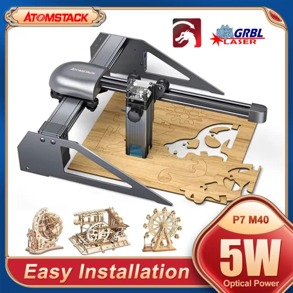 ATOMSTACK P7 Laser Engraving Machine 450nm 40W Metal Engraving Machine Cutting DIY Logo Marking for Wood Leather Acrylic Metal