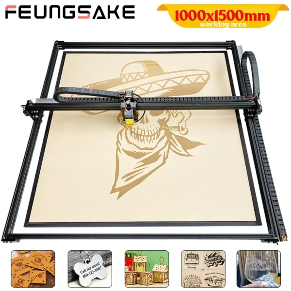 100x150cm 50w 90w Large laser engraving machine for wood printer laser engraving and cutting machine wood working machines
