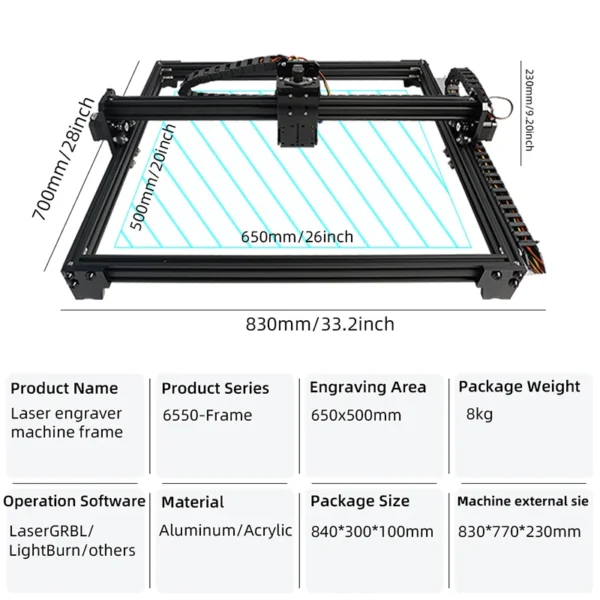 laser engraver frame diy logo wood laser printer cnc wood cutter machine laser machine pmw control ttl - Image 3