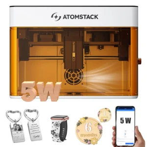 ATOMSTACK P1 Enclosed Laser Engraver For Beginners No Installation 5000mW 5000mW Portable Marking Machine PC Phone App Offline