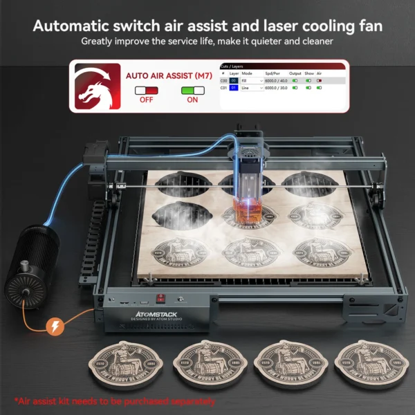 ATOMSTACK New 10W Laser A10 PRO V2 Engraver 0.06mm High Precision Laser Engraving Machine for Wood and Metal Dark Acrylic Glass - Image 6