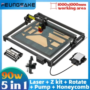 Laser Engraving Cutting Machine Cnc Wood Router 90W Laser Engraver Honeycomb Board Air Assist Pump Cnc Desktop