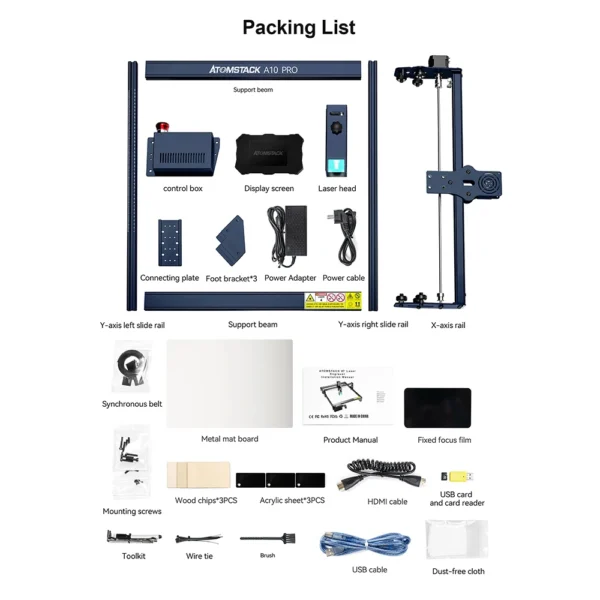 ATOMSTACK A10 PRO 50W Laser Cutting Machine CNC 450nm Engraving Machine Bluetooth Home DIY Metal Acrylic MDF Plywood Leather - Image 2