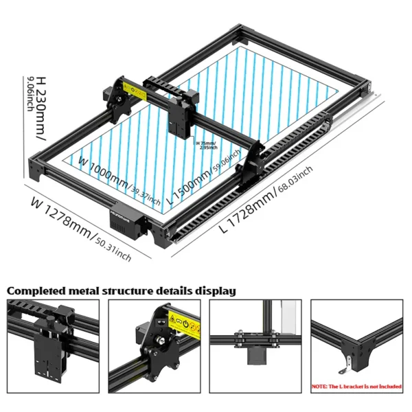 Cnc Laser Engraver Frame Kit 100x150cm GRBL Control Laser Cutting And Engraving Machine For Metal CNC Desktop - Image 4