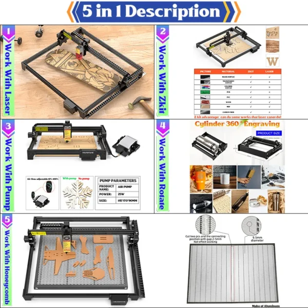 160W Laser Engraver With Rotarty Roller Wood Printer Laser Engraving And Cutting Machine For Wood Cnc Router Machine - Image 2