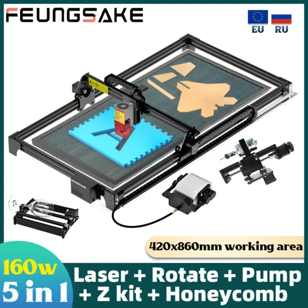 160W Laser Engraving And Cutting For Wood Printer Cutter Leather Laser Engraver Machine For Metal CNC Router