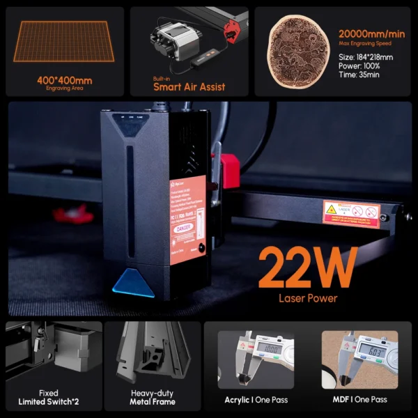 Ortur AlgoLaser Laser Engraver 10W 20W Laser Cutting Machine add App Offline Control Small Business Machinery Woodworking Tools - Image 4