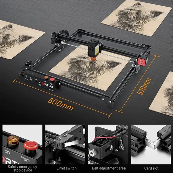Ortur Laser Master 2 ProS2 40*40cm Table Lase Engraver Cutter For Woodworking Powerful Wood Metal CNC Engraving Cutting Machine - Image 2