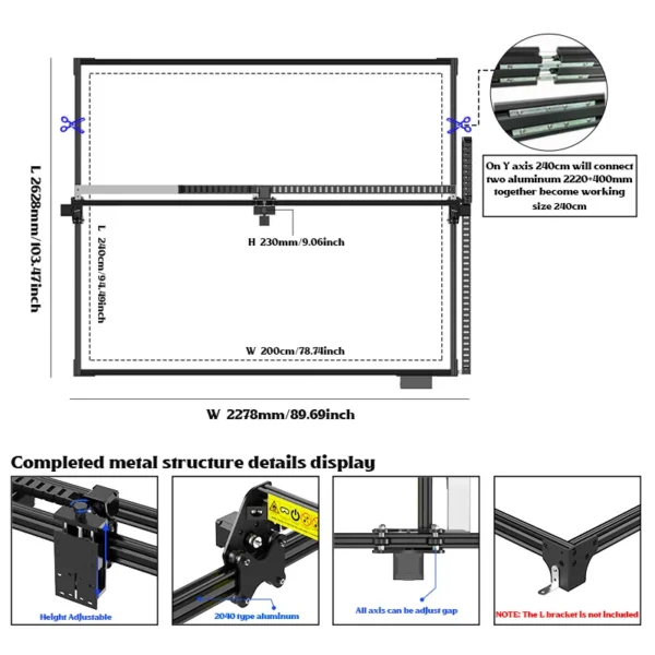 160W Laser Cutting Machine Large Area 200X240Cm 90W Laser Engraver And Cutter Machine Wood Cutter Cnc Desktop - Image 2