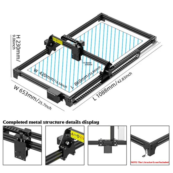 Laser Engraving Machine Frame Parts Area 420X860Mm Marking Printer Wood Laser Engraver For Metal And Wood Cutter - Image 5