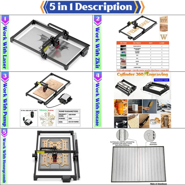 Laser Engraving And Cutting Machine Air Assist Pump Wood Printer Laser Engraver Machine 160W Cnc Router Desktop - Image 2