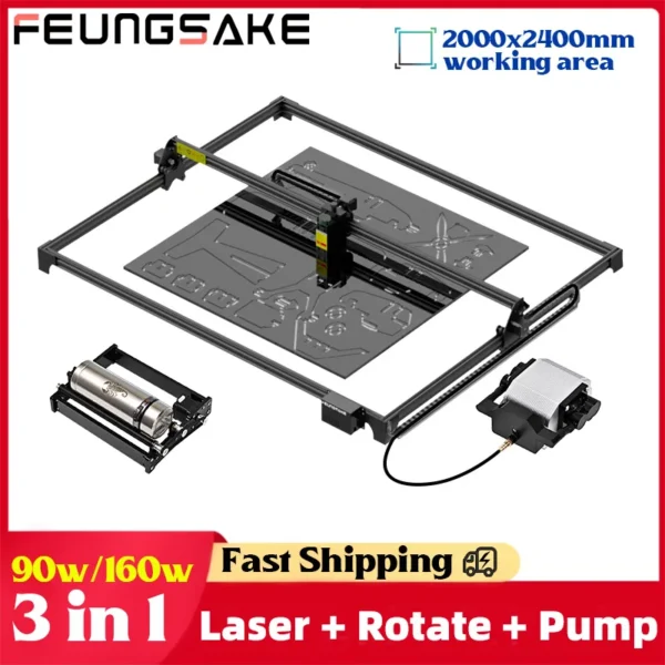160W Laser Cutting Machine Large Area 200X240Cm 90W Laser Engraver And Cutter Machine Wood Cutter Cnc Desktop