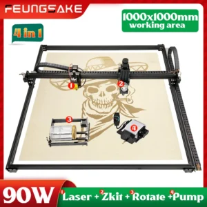 Laser Engraving Cutting Machine 90W Wood Cutter And Engraver Metal Laser Engraving Machine For Wood Cutter 1000x1000mm