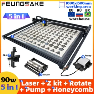 90w Laser Engraving Machine For Metal Honeycomb Table Laser Engraver And Cutter Machine Wood Printer Cutter Air Assist Pump